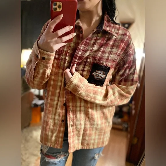 Small Bleached Flannel X Treasure Coast Harley-Davidson - Picture 2 of 8